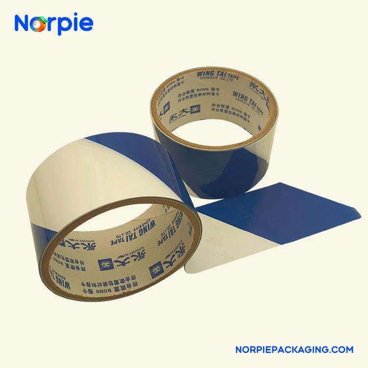 Blue White Warning Tape